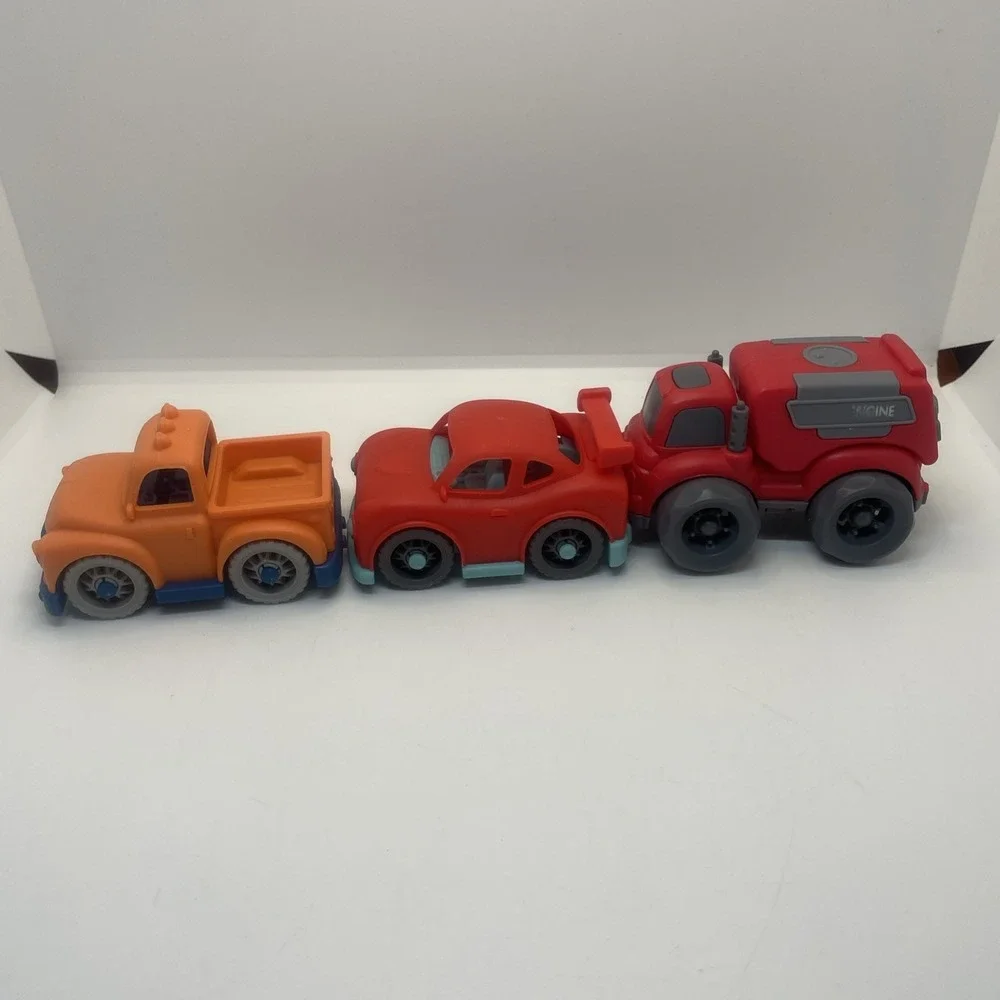 B Toys 2 Wonder Wheels One Red‎ Car and Orange Truck and One Plan Truck